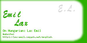 emil lax business card